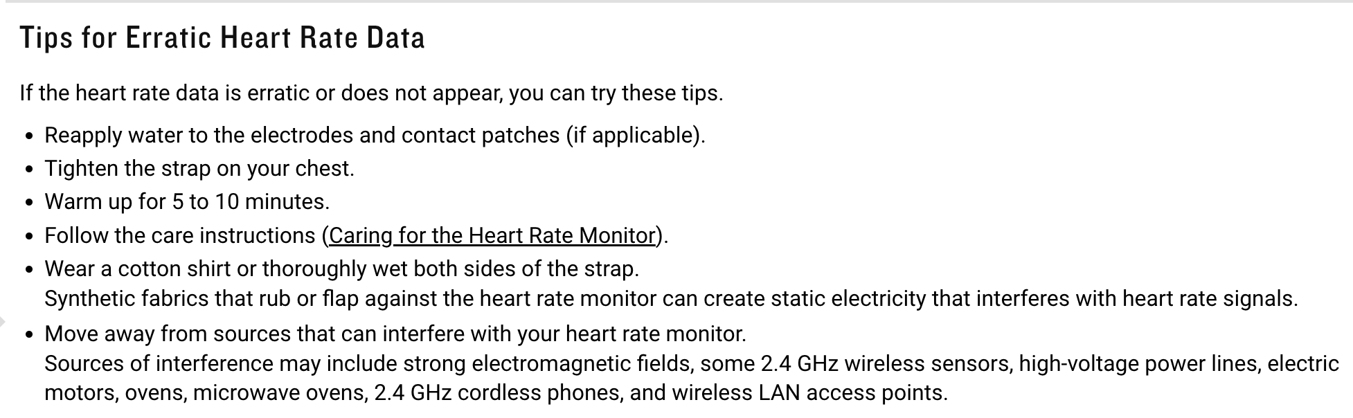 Garmin HR monitor manual